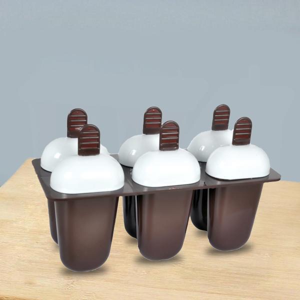 Plastic Ice Candy Maker Kulfi Maker Moulds Set with 6 Cups (Multicolour) Plastic Ice Candy Maker Kulfi Maker Moulds Set with 6 Cups (Multicolour)
